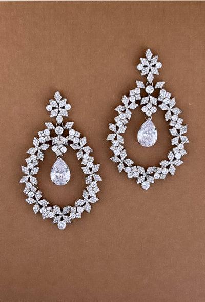 MOISSANITE Earrings with Cubic Zirconia, Swarovski Crystals