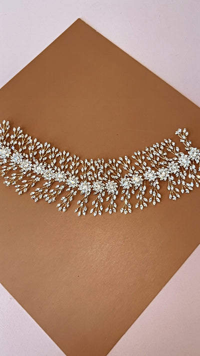 JEWEL Bridal Headpiece, Wedding Hair Vine ( Final Sale )