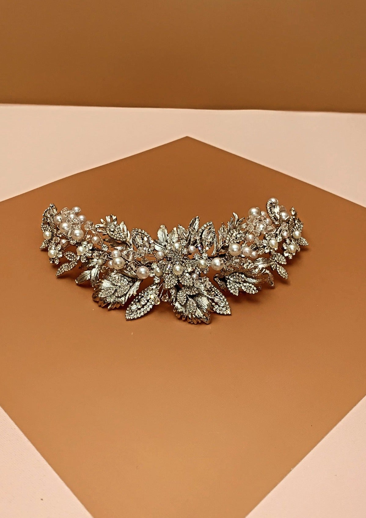 FLEURINE-PEARLS Swarovski Wedding Headpiece with Pearls