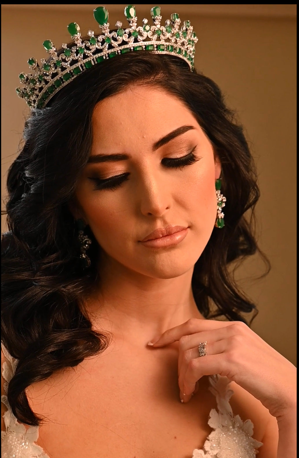 MAJESTIC EMERALD Green Full Crown Swarovski Most Luxurious Royal Crown