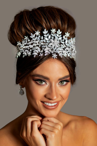 AMORETTE Bridal Headpiece,  Swarovski Crystals Headband